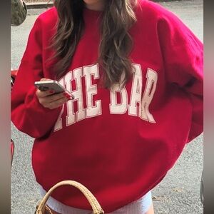 The Bar Crewneck in Ruby XL